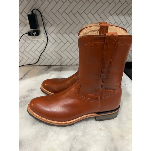Lucchese Men’s Cognac Cowhide Ranch Hand Roper Boots 2031 Size 11.5D Mexico - Picture 4 of 16